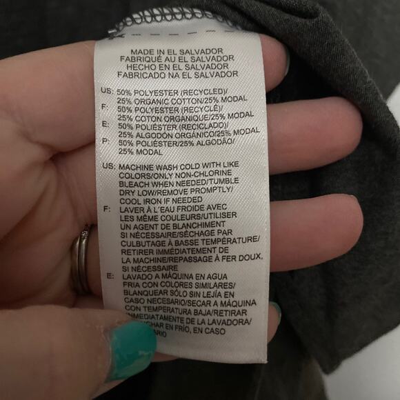 DSG Women Plus Activewear Casual Gray Short Sleeve Cropped Tee Front Pocket 2XL - Picture 7 of 9